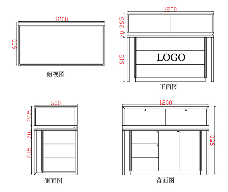 展柜尺寸定制,珠寶展柜廠家