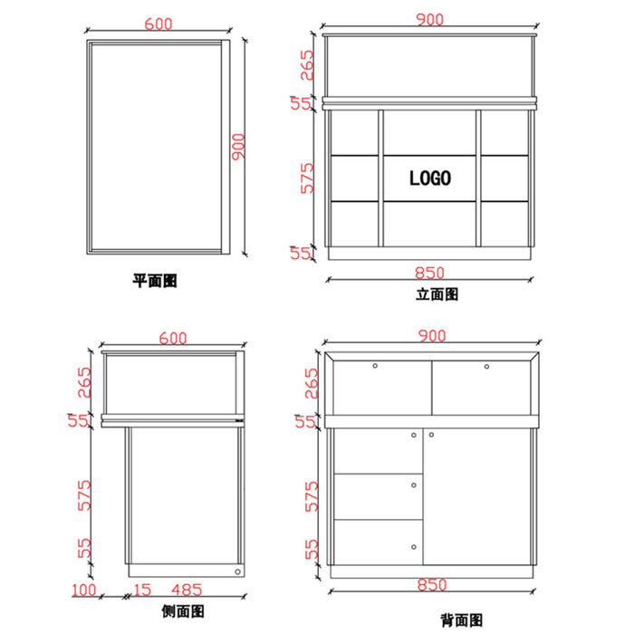 石紋玻璃珠寶玉器展柜C款