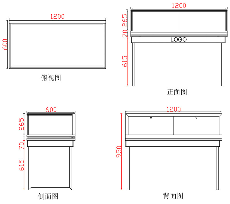 鋼化玻璃珠寶柜,珠寶柜臺,精品首飾展示柜